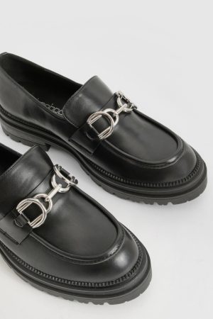Metal Trim Detail Chunky Loafers