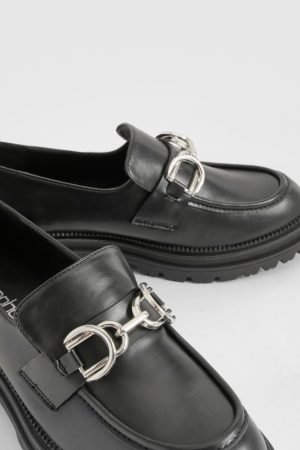 Metal Trim Detail Chunky Loafers