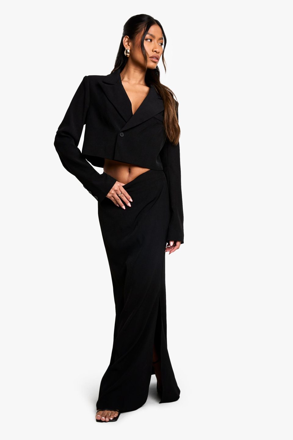 Tailored Side Split Maxi Skirt