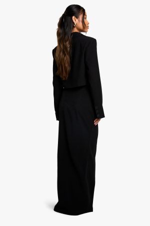 Tailored Side Split Maxi Skirt