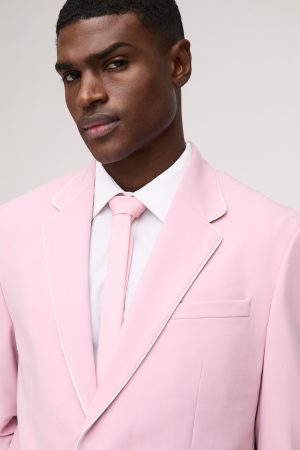 Straight Fit Contrast Edge Blazer