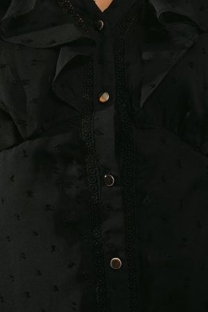 Occasion Dobby Ruffle Detail Blouse