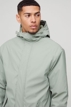Regular Fit Longline Shower Resistant Mac Jacket
