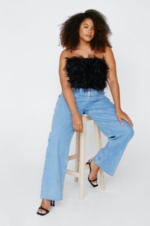 Plus Size Feather Bandeau Top
