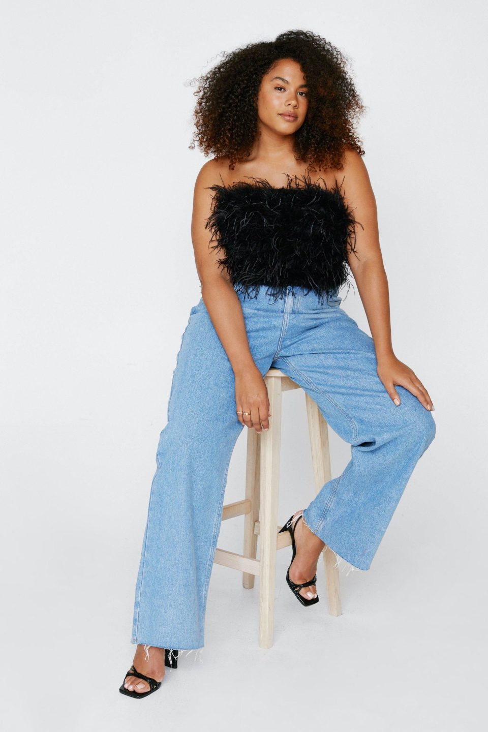 Plus Size Feather Bandeau Top