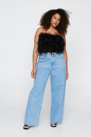 Plus Size Feather Bandeau Top