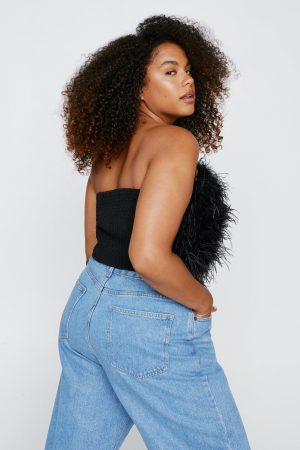 Plus Size Feather Bandeau Top