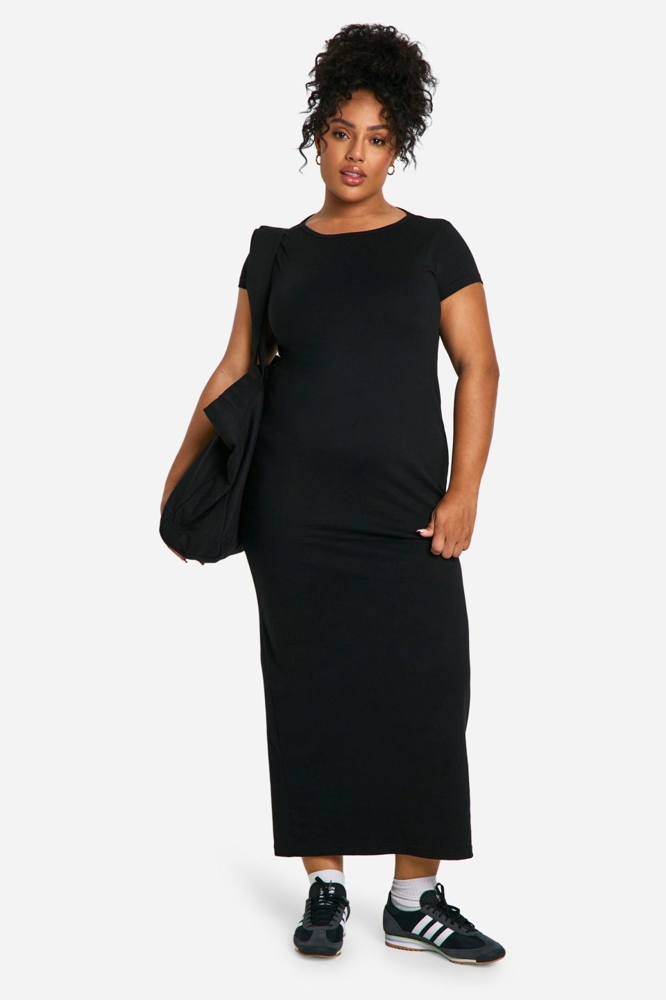 Plus Cap Sleeve Midaxi Column Dress