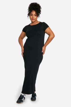 Plus Cap Sleeve Midaxi Column Dress