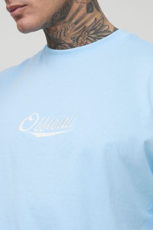 Tall Oversized Boxy Official Embroidered T-Shirt & Airtex Basketball Short Set
