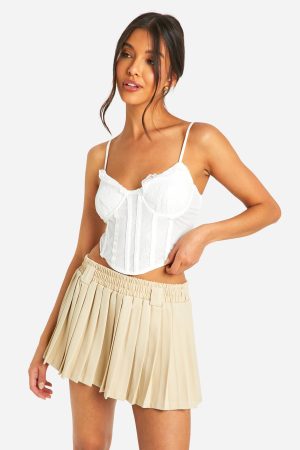Lace Up Back Square Neck Lace Mix Corset