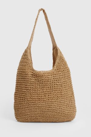 Slouchy Raffia Shoulder Bag