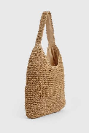 Slouchy Raffia Shoulder Bag