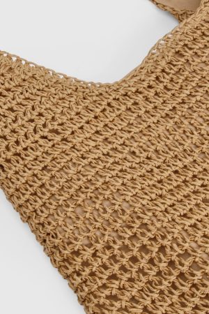 Slouchy Raffia Shoulder Bag