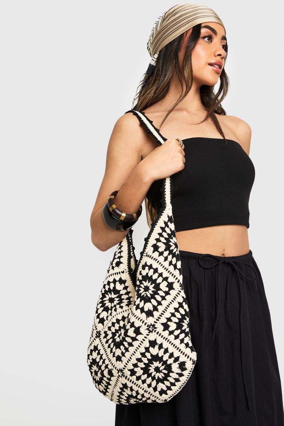 Patchwork Crochet Shoulder Bag