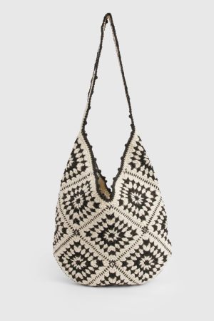 Patchwork Crochet Shoulder Bag