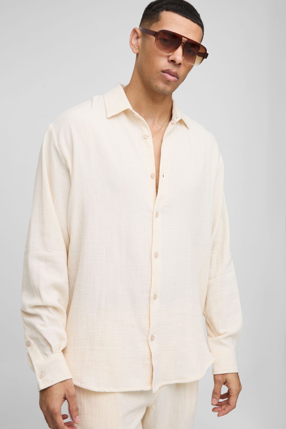 Super Oversized Relaxed Cheesecloth Shirt
