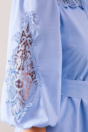 Petite Occasion Cotton Cutwork Detail Shirt Dress