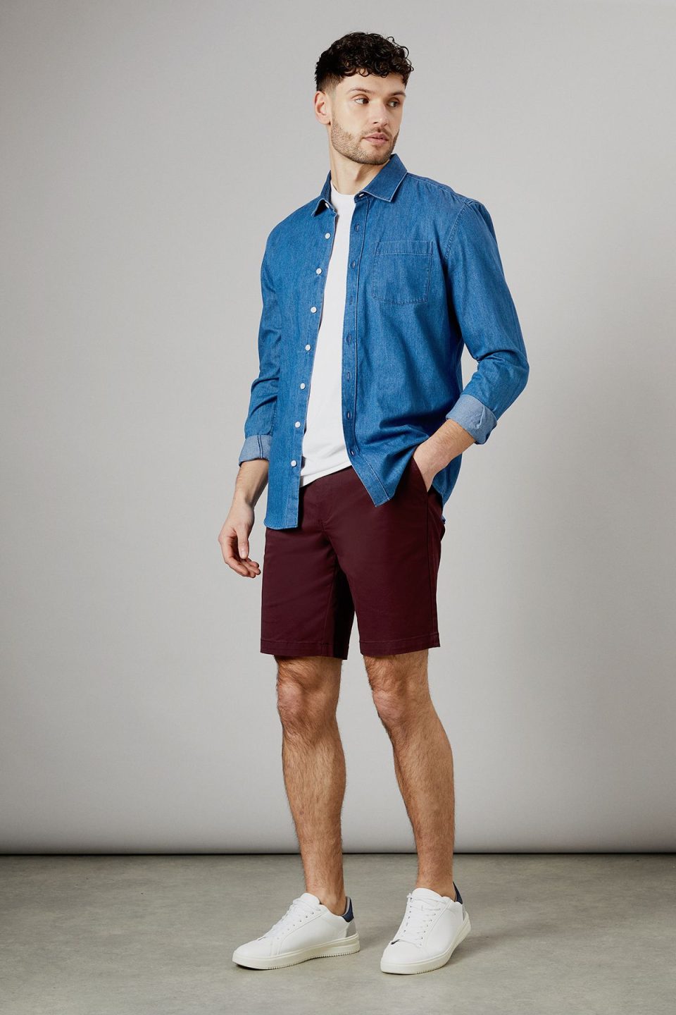 Burgundy Classic Chino Shorts