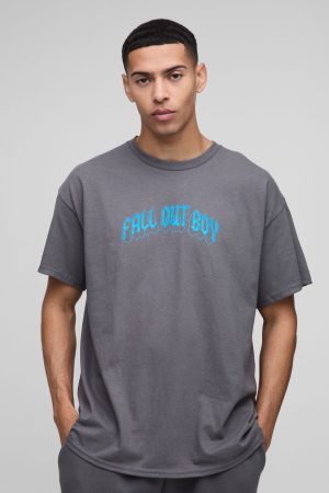 Oversized Fall Out Boy Band License Printed T-Shirt