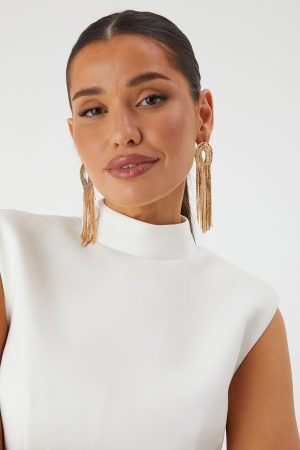 Statement Drop Chainmail Earrings