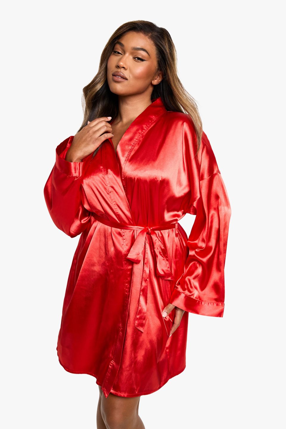 Plus Satin Robe