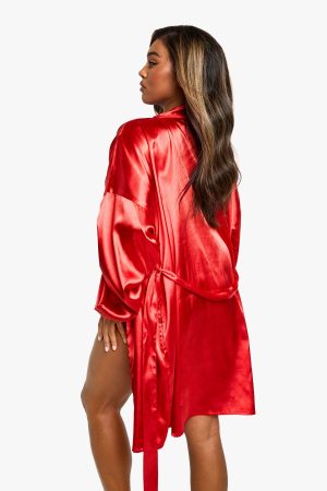 Plus Satin Robe