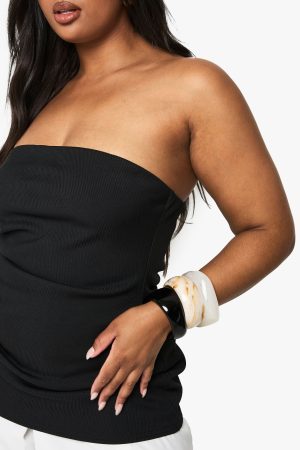 Plus structured draped bandeau top
