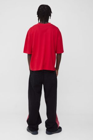Baggy Rigid Moto Panelled Denim Jeans