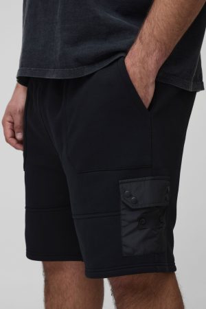 Plus Utility Pocket Loose Fit Jersey Shorts