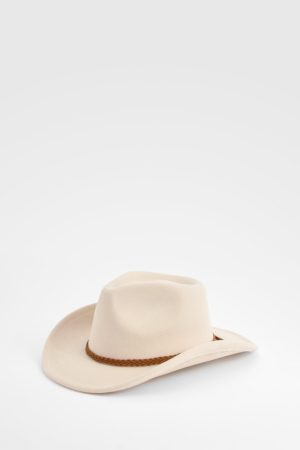 Plaited Detail Western Cowboy Hat