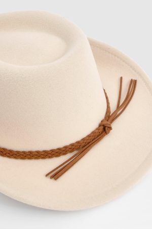 Plaited Detail Western Cowboy Hat