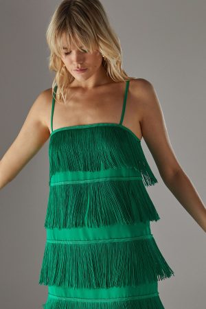 Premium Fringe Strappy Mini Dress