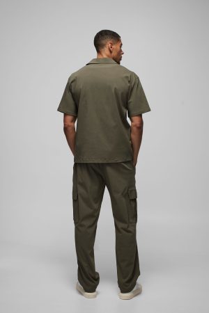 Oversized Revere Bengaline Shirt & Cargo Trouser Set
