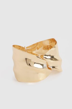 Chunky Hammered Gold Bangle