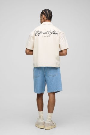 Oversized Boxy Back Printed Short Sleeve Shirt