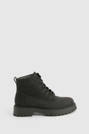 Chunky Lace Up Hiker Boots