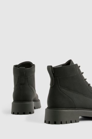 Chunky Lace Up Hiker Boots