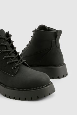 Chunky Lace Up Hiker Boots