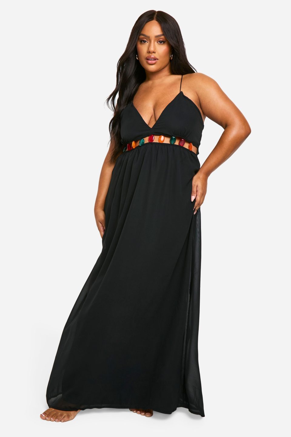 Plus Beaded Beach Maxi Dress