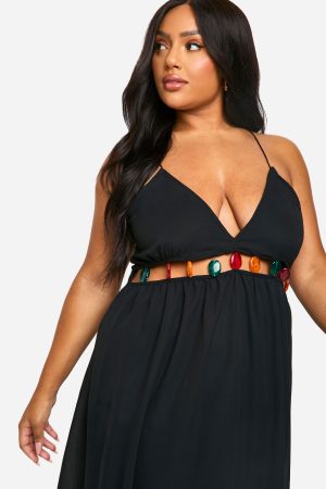 Plus Beaded Beach Maxi Dress