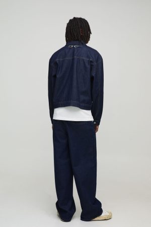 Boxy Contrast Stitch Denim Jacket
