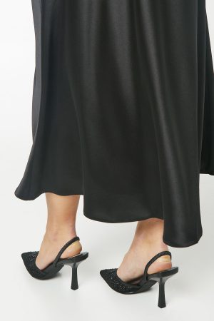 Sadie Diamante Mesh Slingback Pointed Court Shoes