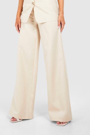 Textured Wide Leg Trousers