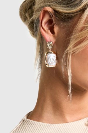 Large Pearl Drop Earrings
