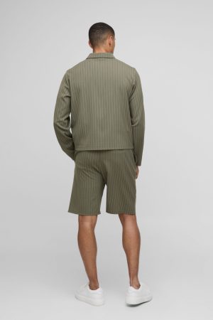 Regular Fit Stripe Harrington Jacket