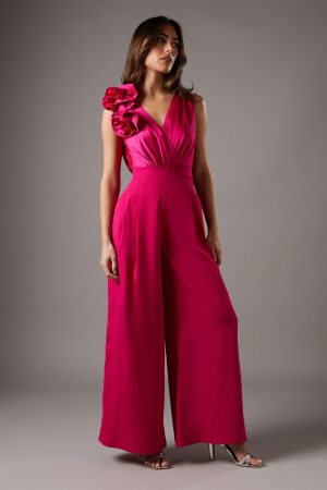 Corsage Cowl Back Jumpsuit
