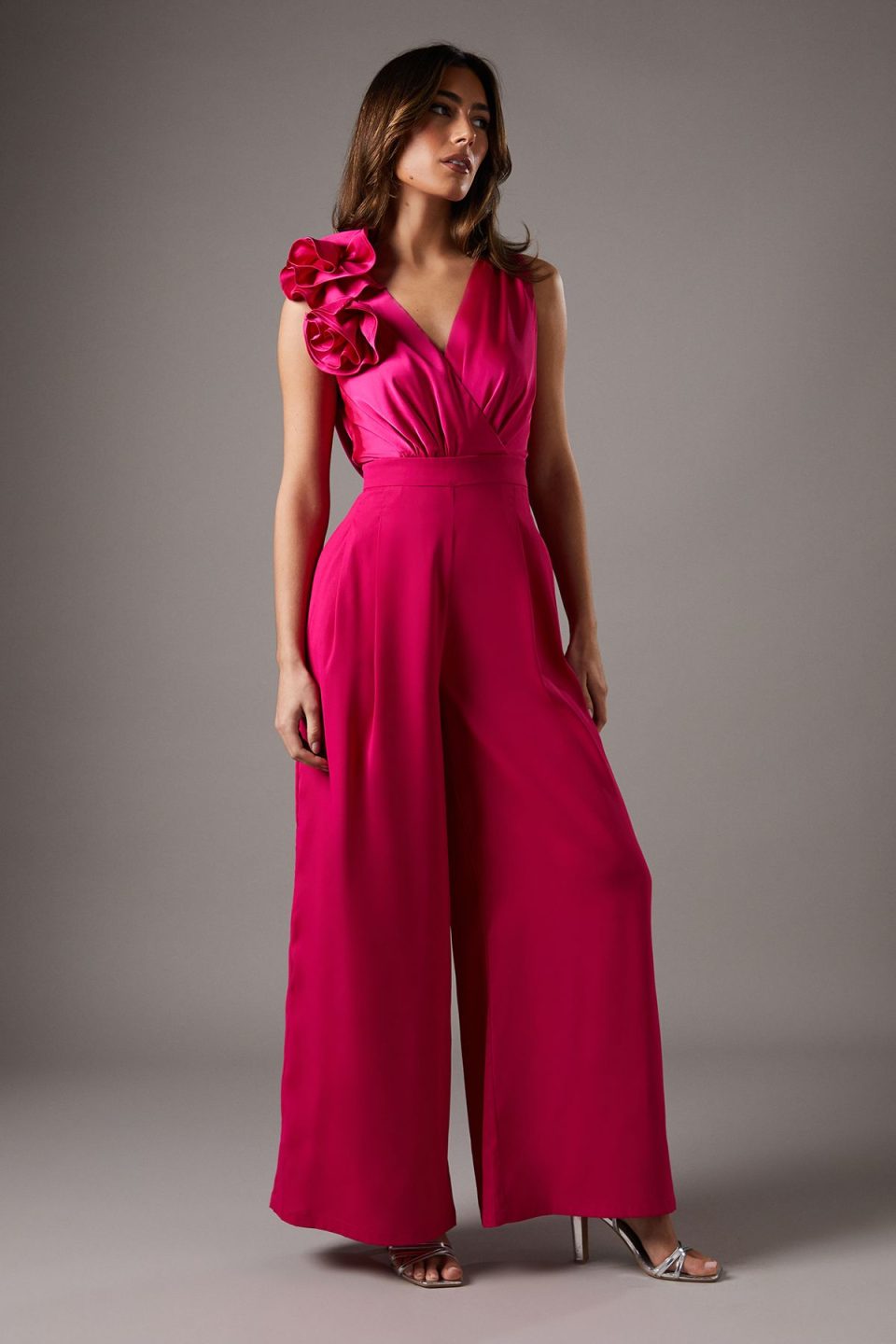 Corsage Cowl Back Jumpsuit