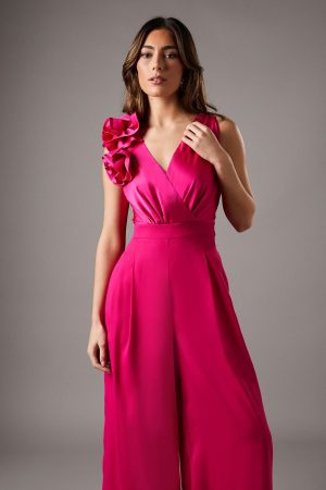 Corsage Cowl Back Jumpsuit