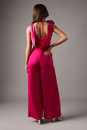 Corsage Cowl Back Jumpsuit